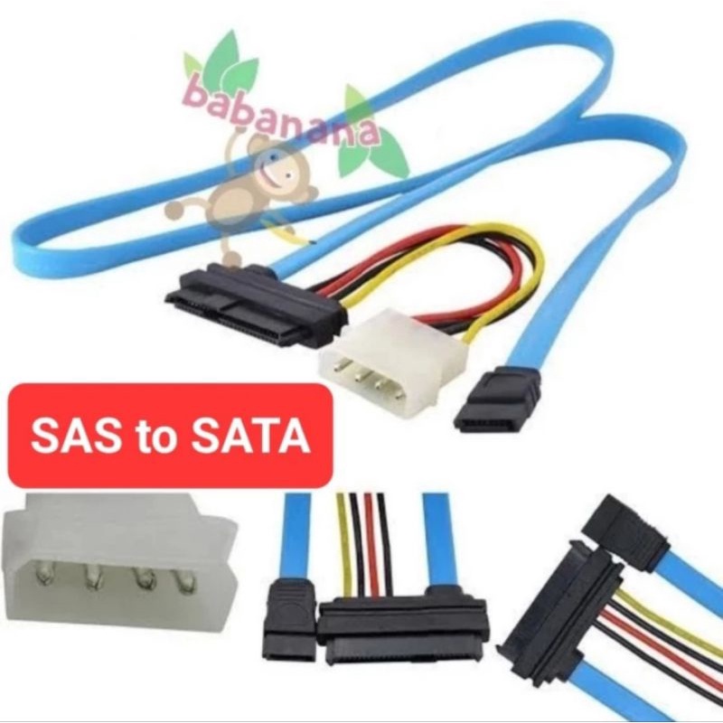 Jual Kabel Konverter SAS 29 Pin To Sata 22 Pin Power HDD Server Hardisk