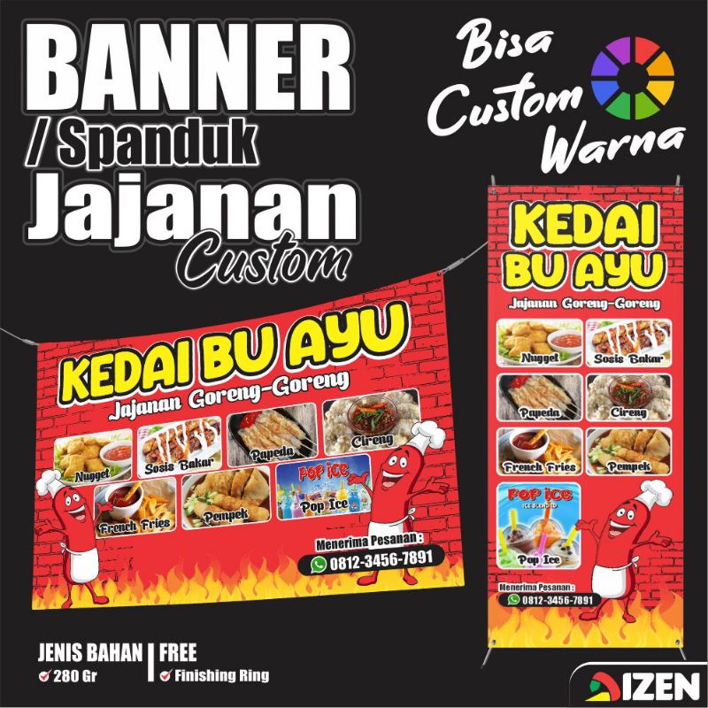 Jual Spanduk Kedai Jajanan Banner Kedai Jajanan Custom Shopee Indonesia