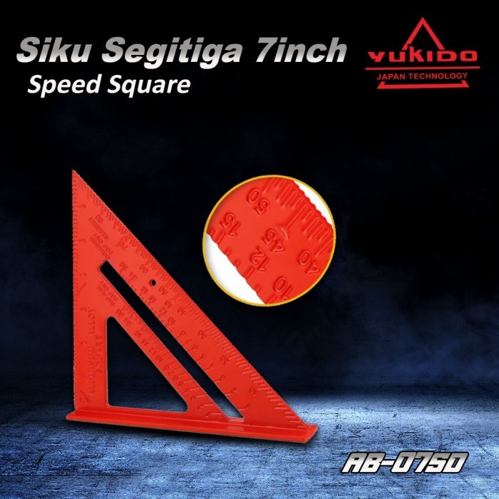 Jual Penggaris Siku Segitiga Speed Square Right Angle Merah Tukang