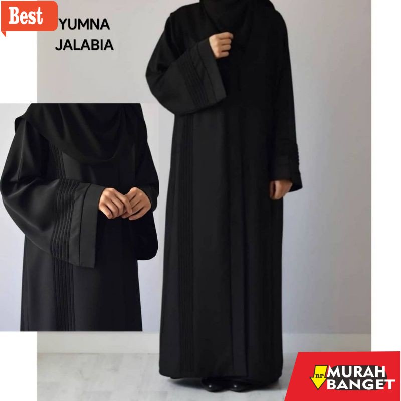 Jual Model Abaya Terbaru Abaya Hitam Polos Gamis Bahan Jetblack