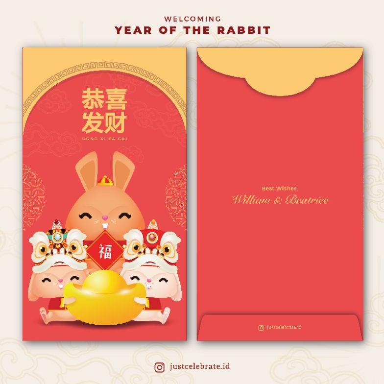 Jual Promo Custom Angpao Year Of The Rabbit 2023 Hongbao Chinese