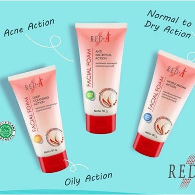 Jual RED A FACIAL FOAM FOR NORMAL DRY SKIN KULIT NORMAL KERING OILY