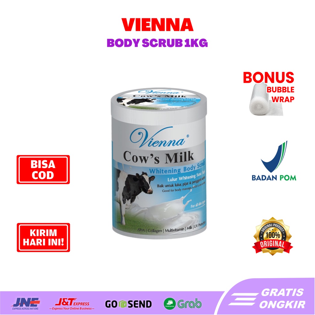 Jual Vienna Body Scrub Goats Milk Kg Jar Scrub Badan Bpom Original