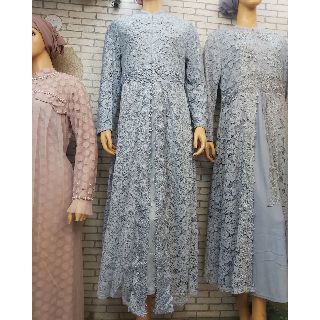 Jual Gamis Terbaru Dress Brokat Korea Premium Brendid Super Mewah