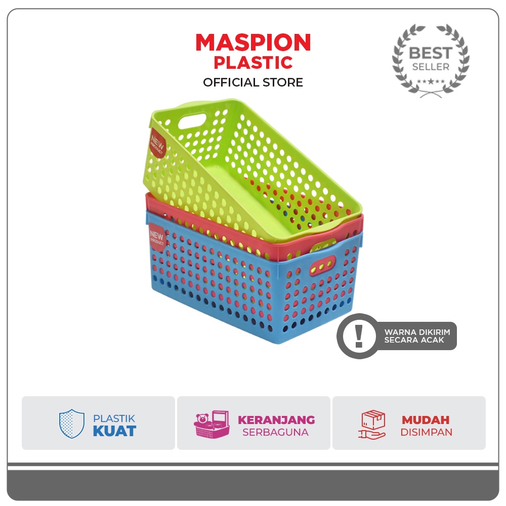 Jual Maspion Keranjang Plastik Serbaguna Wide Stock Basket Isi Pcs