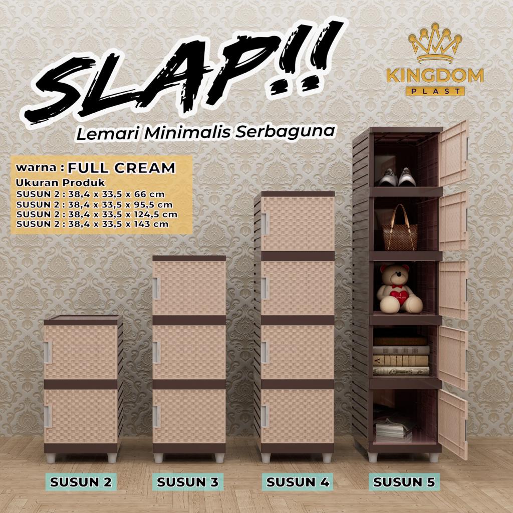 Jual Lemari Plastik Kingdom Slap Susun 2 Tingkat Laci Kunci Kabinet