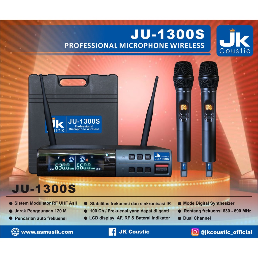 Jual Mic Wireless JU 1300S Jk Coustic JU 1300 S Shopee Indonesia