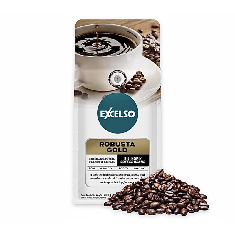 Jual Excelso Kopi Robusta Gold Biji 200G Shopee Indonesia