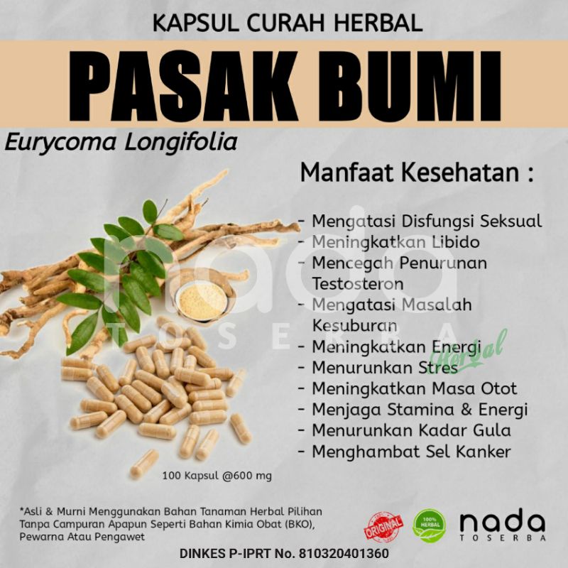 Jual Kapsul PASAK BUMI TONGKAT ALI 50 Kapsul Curah Herbal Obat Kuat