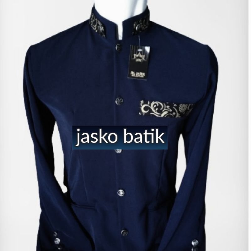 Jual JASKO POLOS PADUAN BATIK BERKUALITAS JAS SEMI KOKO KAIN BAGUS DAN