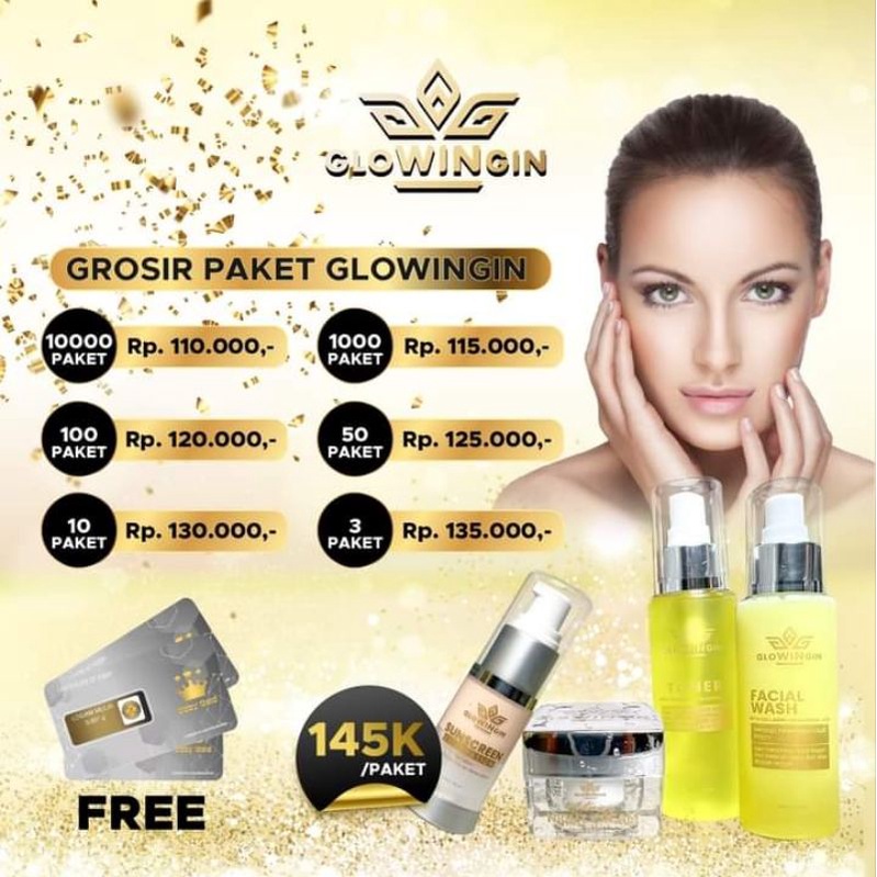 Jual GLOWINGIN SKINCARE PAKET ISI 4 FW TONER DAY NIGHT BPOM ORIGINAL