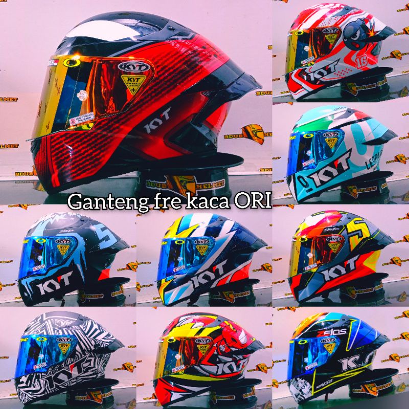 Jual HELM KYT TT COURSE NEW MOTIF SOLID PAKET GANTENG SPOILER NEW 3D