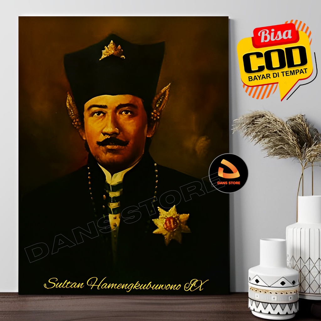 Jual Poster Lukisan Sultan Hamengkubuwono IX Pahlawan Nasional Hiasan