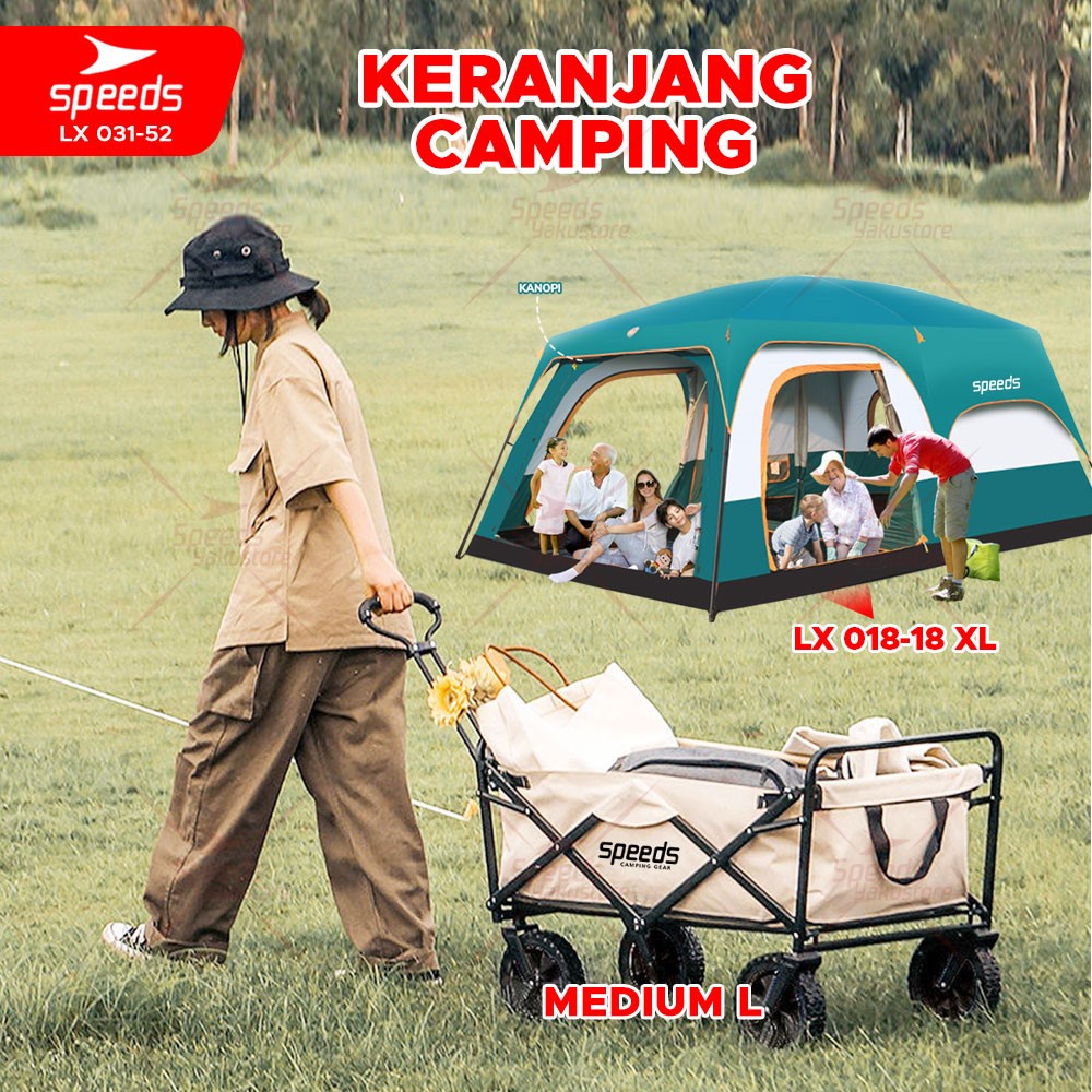 Jual SPEEDS Keranjang Camping Gerobak Lipat Troli Barang Box Serbaguna