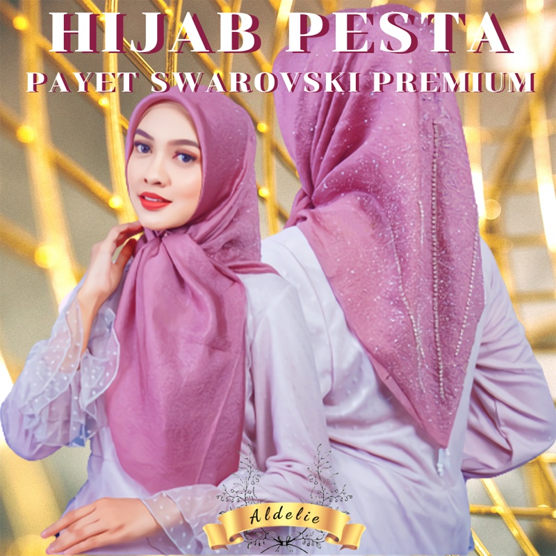 Jual Hijab Segi Empat Premium Terbaru Motif Payet Swarovski Diamond