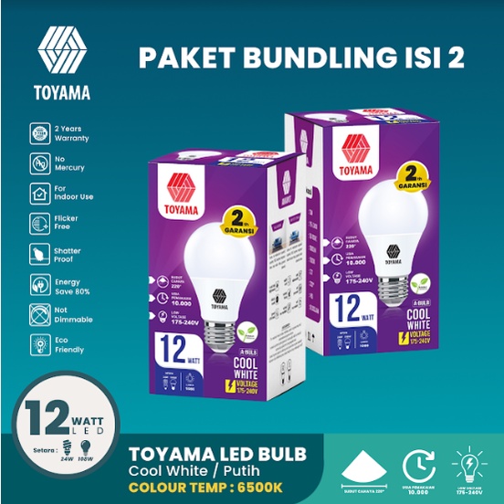 Jual Lampu Led Bulb Toyama W Pcs Shopee Indonesia