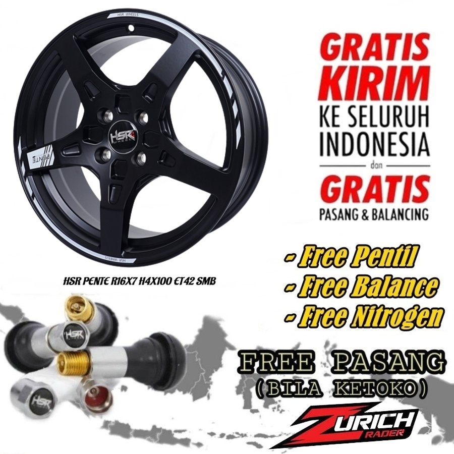 Jual Velg Mobil Ring Hsr Pente R Lebar Matt Black For Agya Ayla