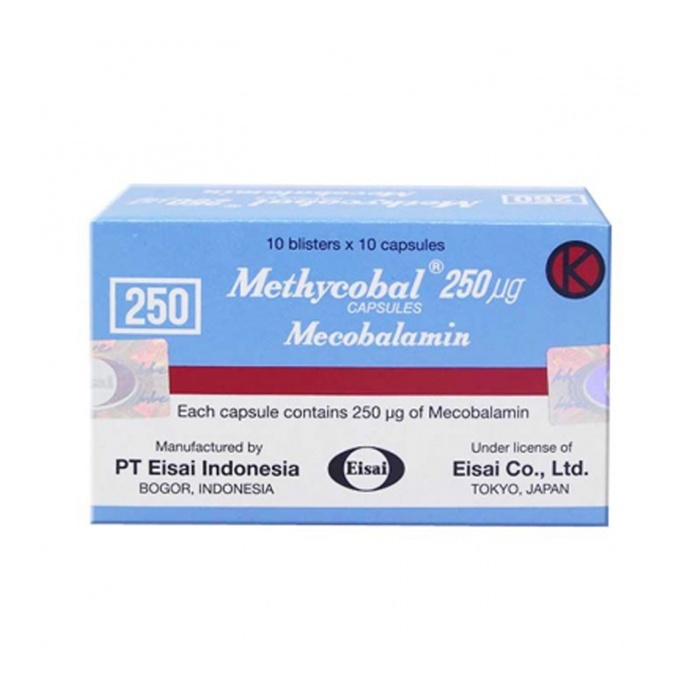 Jual METHYCOBAL 250MCG 1 STRIP ISI 10 CAPSUL MECOBALAMIN OBAT NEUROPATI