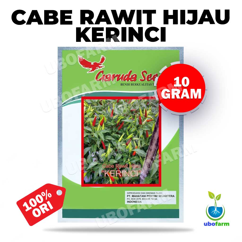 Jual Benih Cabe Cabai Rawit Hijau Kerinci Cap Garuda Seed Isi Gram