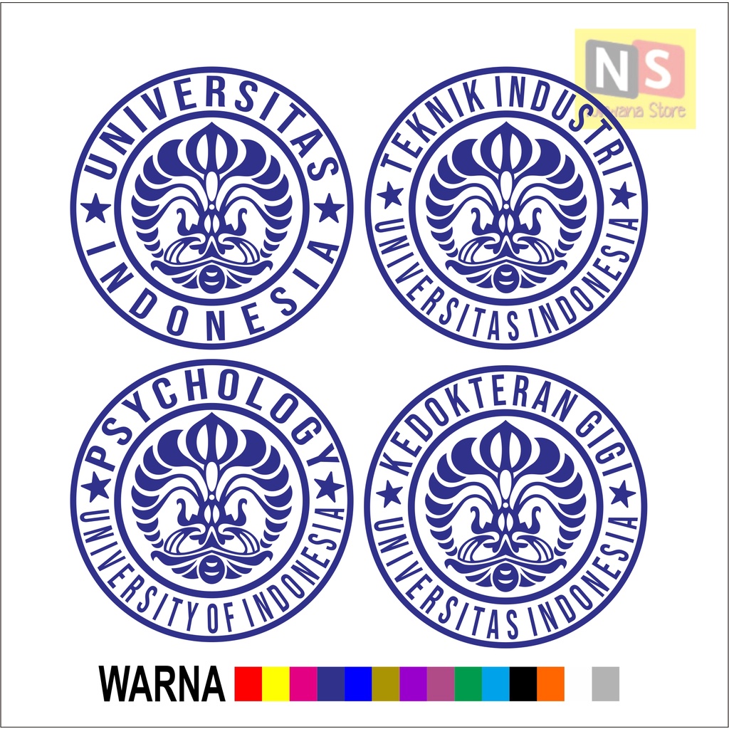 Jual Stiker UI Universitas Indonesia Cutting Sticker Kampus Bulat