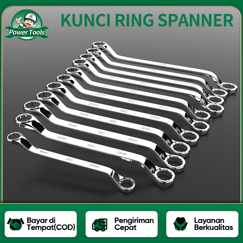 Jual ISKU Kunci Kombinasi Spanner 12gigi Kunci Ring Pas Baja Krom