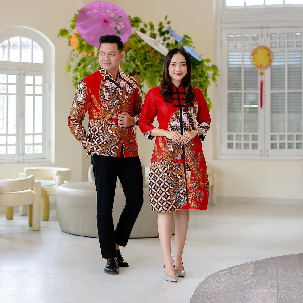 Jual Benang Raja Batik Couple Pria Wanita Motif Seno Selendang Sogan