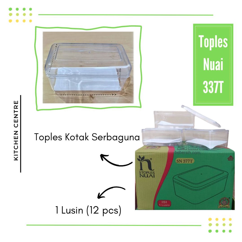 Jual Toples Nuai 377T Toples Persegi Panjang Lusinan Toples Segi 500 Gr