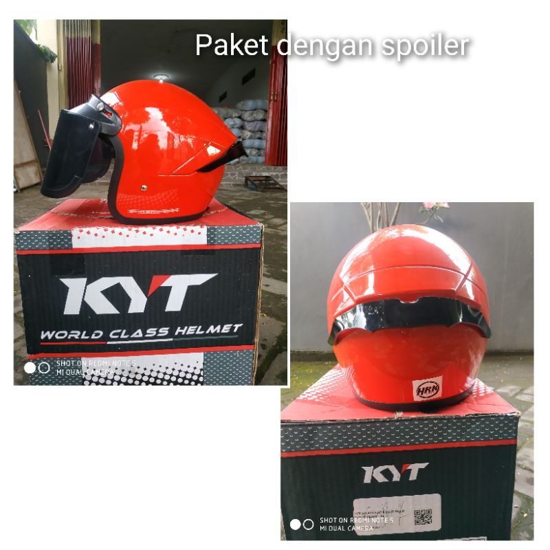 Jual Premium Helm Bogo Polos Spoiler Kairoz Kaca Datar Paket Ganteng