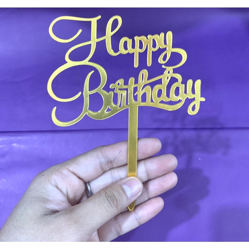 Jual Cake Topper Happy Birthday Akrilik Topper Kue Ulang Tahun Hiasan