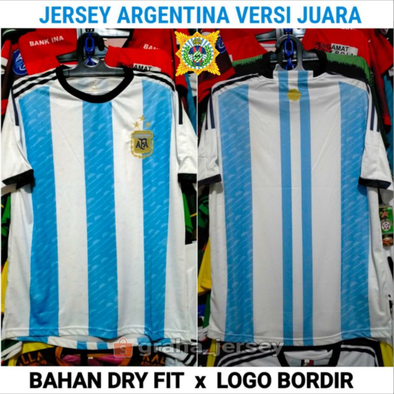 Jual Jersey Argentina JUARA WORLD CUP 2022 Home DRY FIT Biru Muda