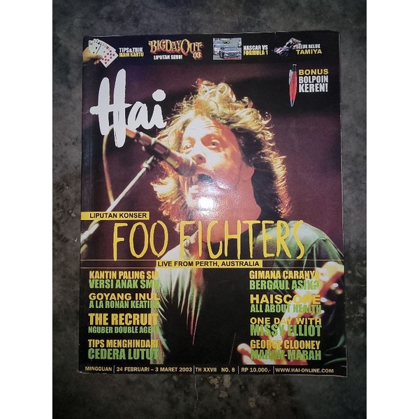 Jual Majalah Hai No 8 XXVII Tahun 2003 Edisi Foo Fighters Shopee