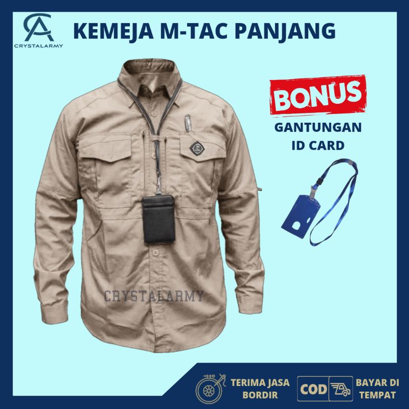 Jual Kemeja Tactical M TAC Free Gantungan ID CARD Kemeja Lengan