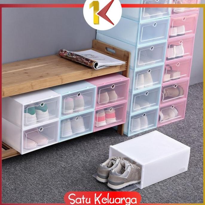 Jual Sk C Kotak Sepatu Lipat Transparan Tebal Shoes Storage Box