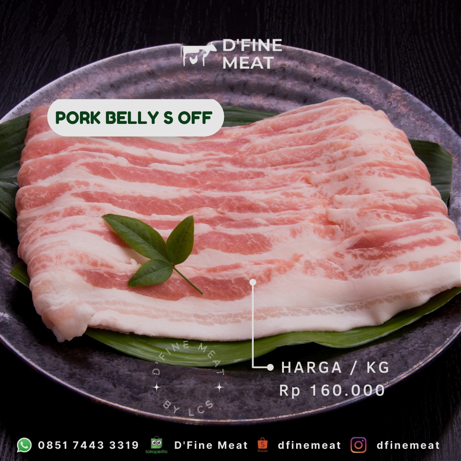 Jual Samgyeopsal Samcan Babi Iris Tipis Pork Belly Sliced Skin Off