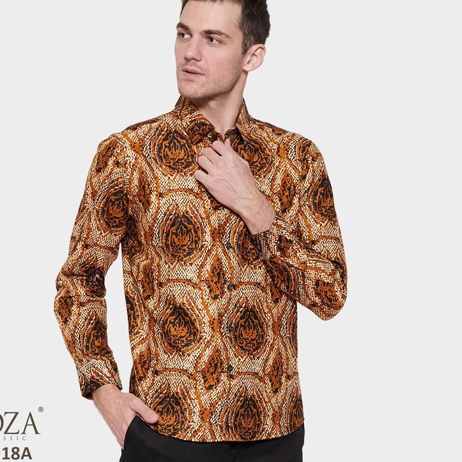 Jual New KBM Odza Kemeja Batik Lengan Panjang Baju Pria Modern Model