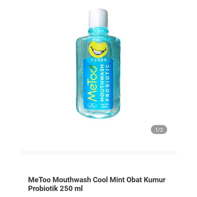 Jual MeToo Mouthwash Cool Mint Obat Kumur Probiotik 250 Ml Shopee