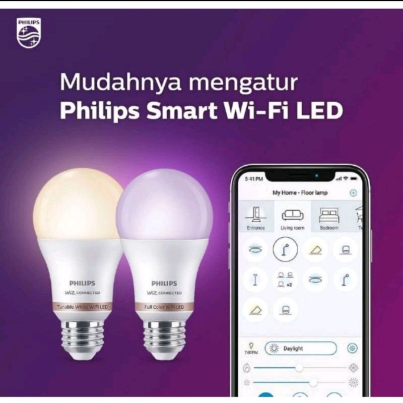 Jual Philips Smart Wi Fi LED 8 Watt 16 Juta Warna Shopee Indonesia