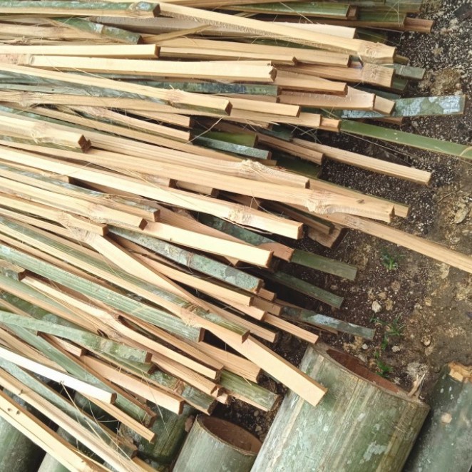 Jual Turus Bilah Bambu Tipis Bahan Anyaman Panjang Cm Shopee