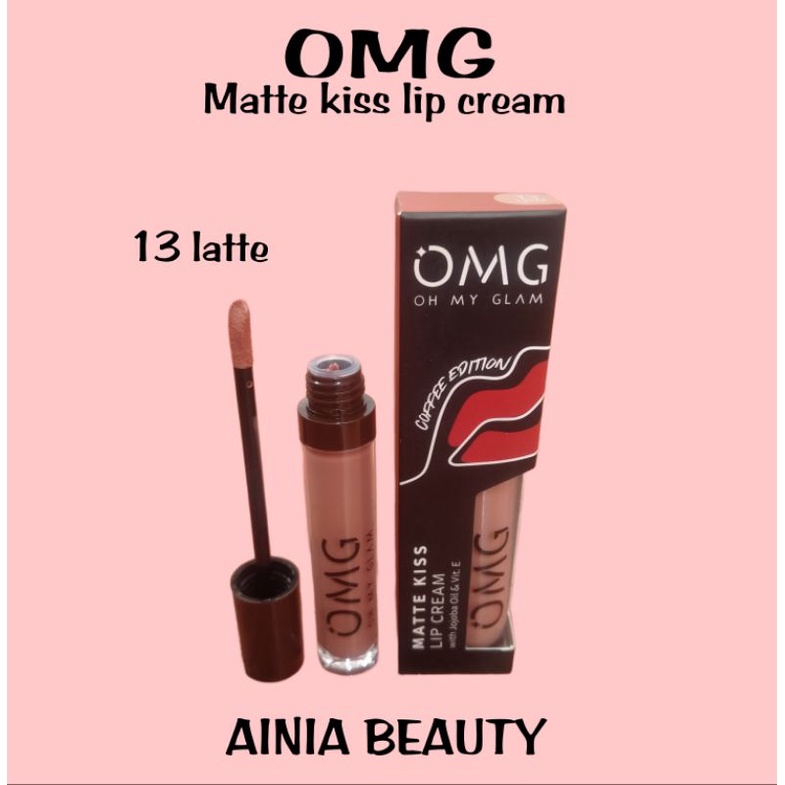 Jual OMG Oh My Glam Matte Kiss Lip Cream 13 Latte Shopee Indonesia