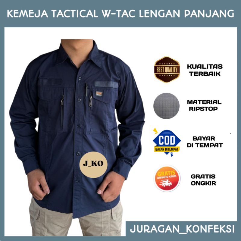 Jual KEMEJA TACTICAL LAPANGAN PDL W TAC LENGAN PANJANG BAJU TACTICAL