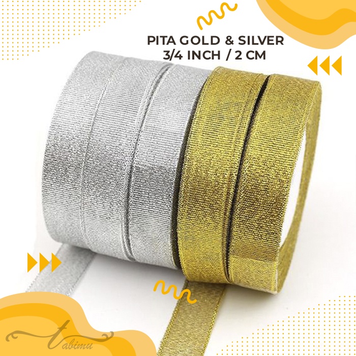 Jual Pita Emas Perak Pita Gold Silver Pita Kado Inch Cm