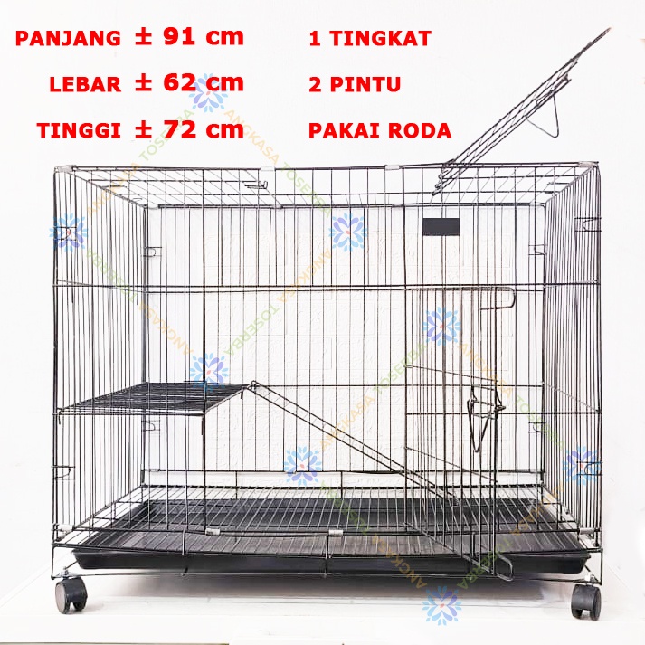 Jual Kandang Kucing 90 CM Kandang Tingkat Lipat Anjing Kelinci JUMBO