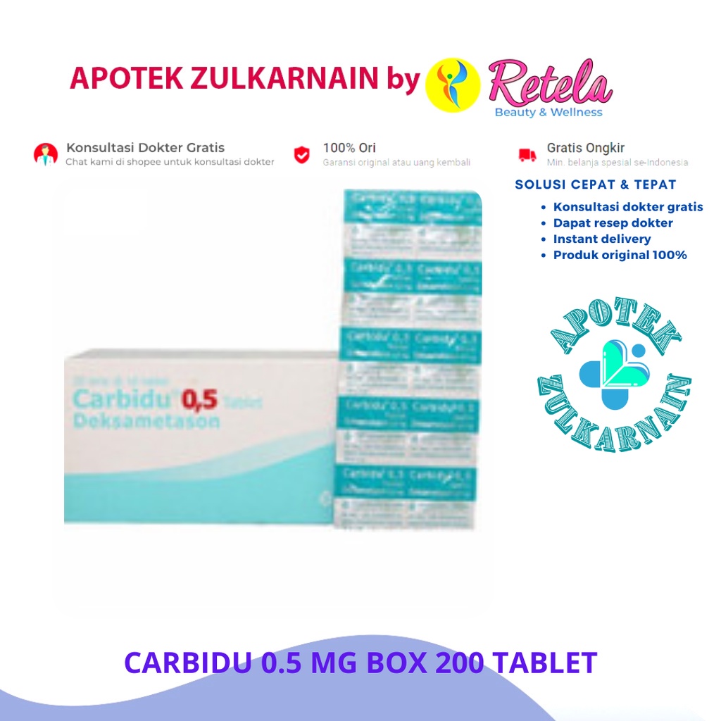 Jual CARBIDU 0 5 MG BOX 200 TABLET Dexamethasone Dexametason