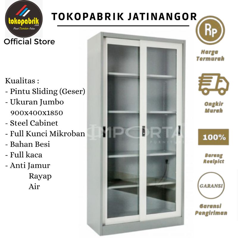 Jual Lemari Kabinet Pintu Geser Lemari Besi Kantor Pintu Sliding Full