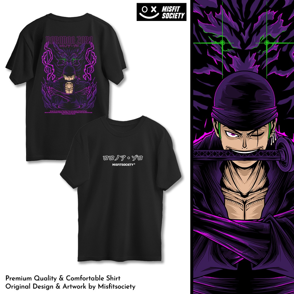 Jual Roronoa Zoro Kaos One Piece Zoro Street Culture Haki Zoro Wano