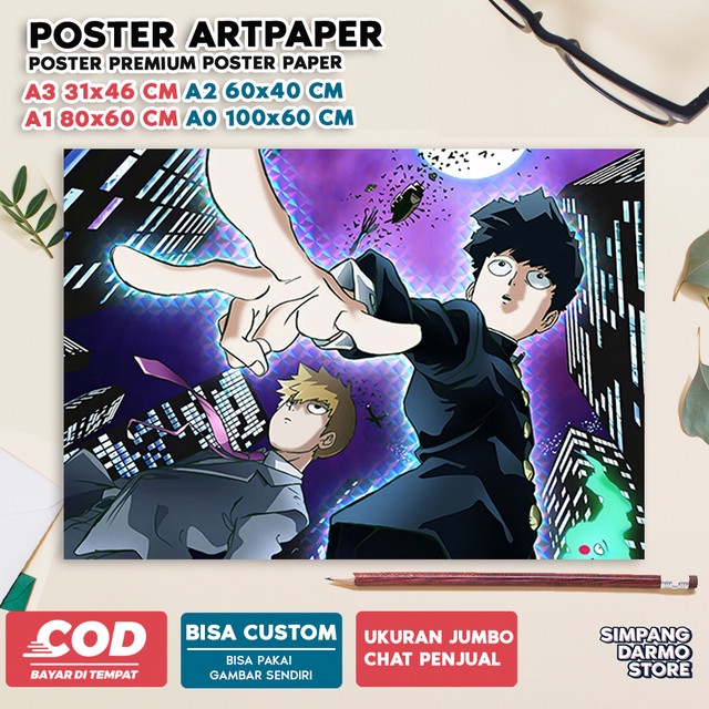 Jual Poster Mob Psycho Shigeo Kageyama Katsuya Ekubo Tome Tenga