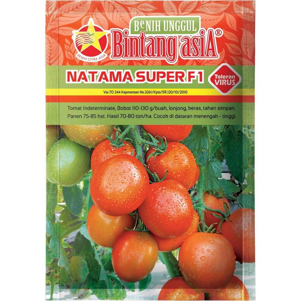 Jual Benih Tomat Natama Super F Gram Cap Bintang Asia Pt Benih