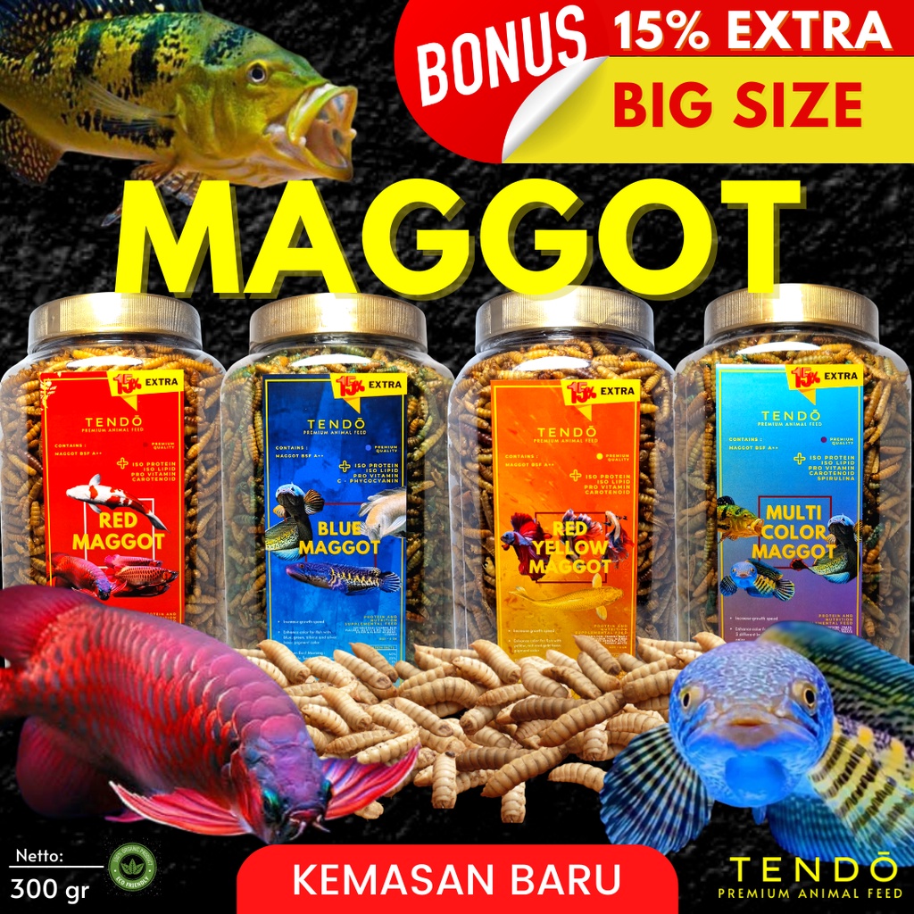 Jual Maggot Magot Kering Makanan Pakan Ikan Koi Arwana Chana Tendo