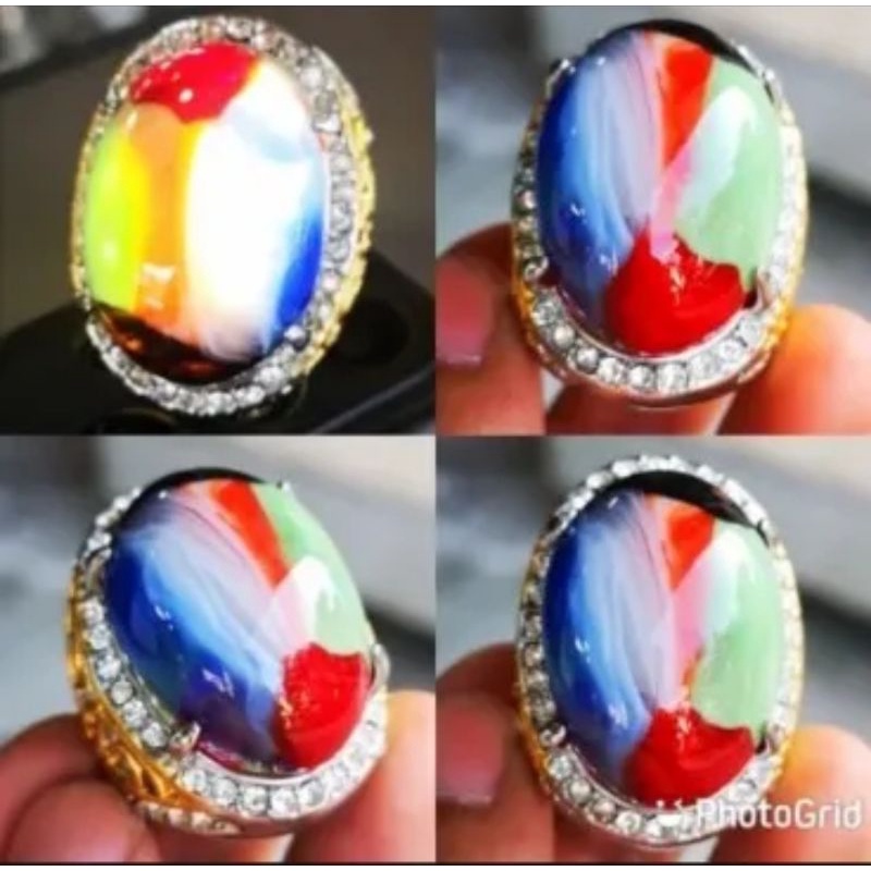 Jual Cincin Batu Panca Warna Edong Shopee Indonesia