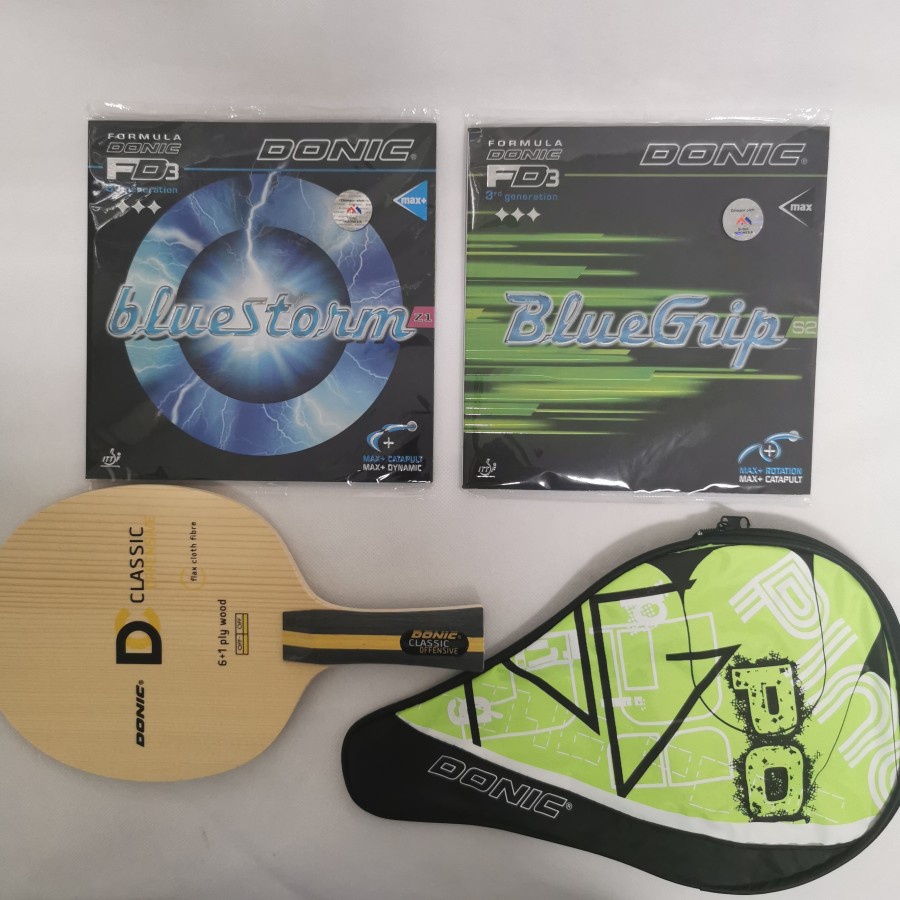 Jual Bat Pingpong Donic Classic Offensive Plus Karet Donic Set Shopee